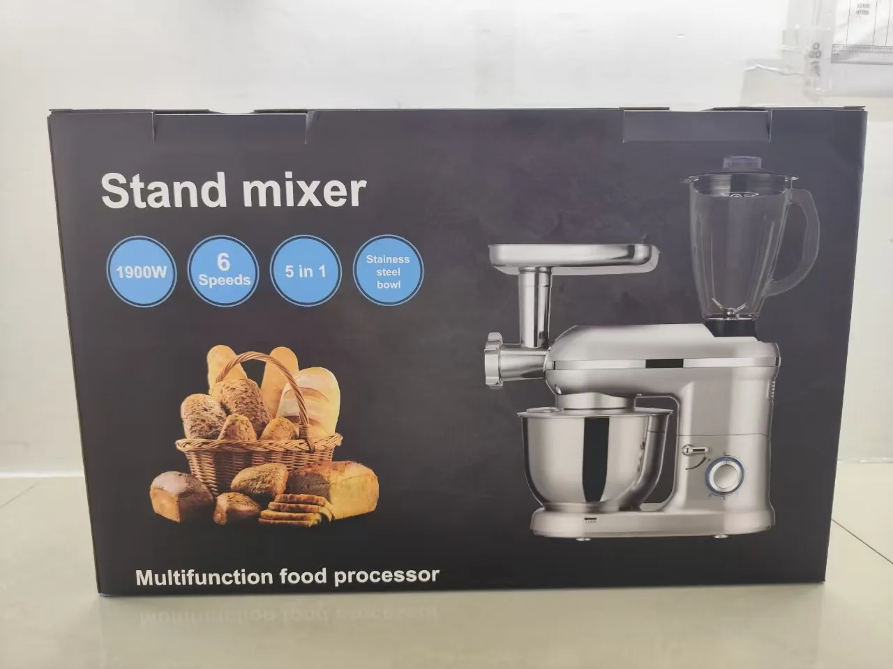 Mélangeur sur socle multifonctionnel 6L – Pétrin de pâte 3 en 1