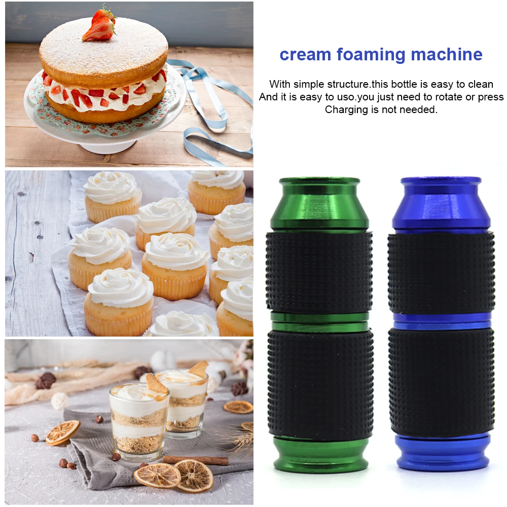 1 pièce Distributeur portable de crème fouettée avec mini-poignée en caoutchouc