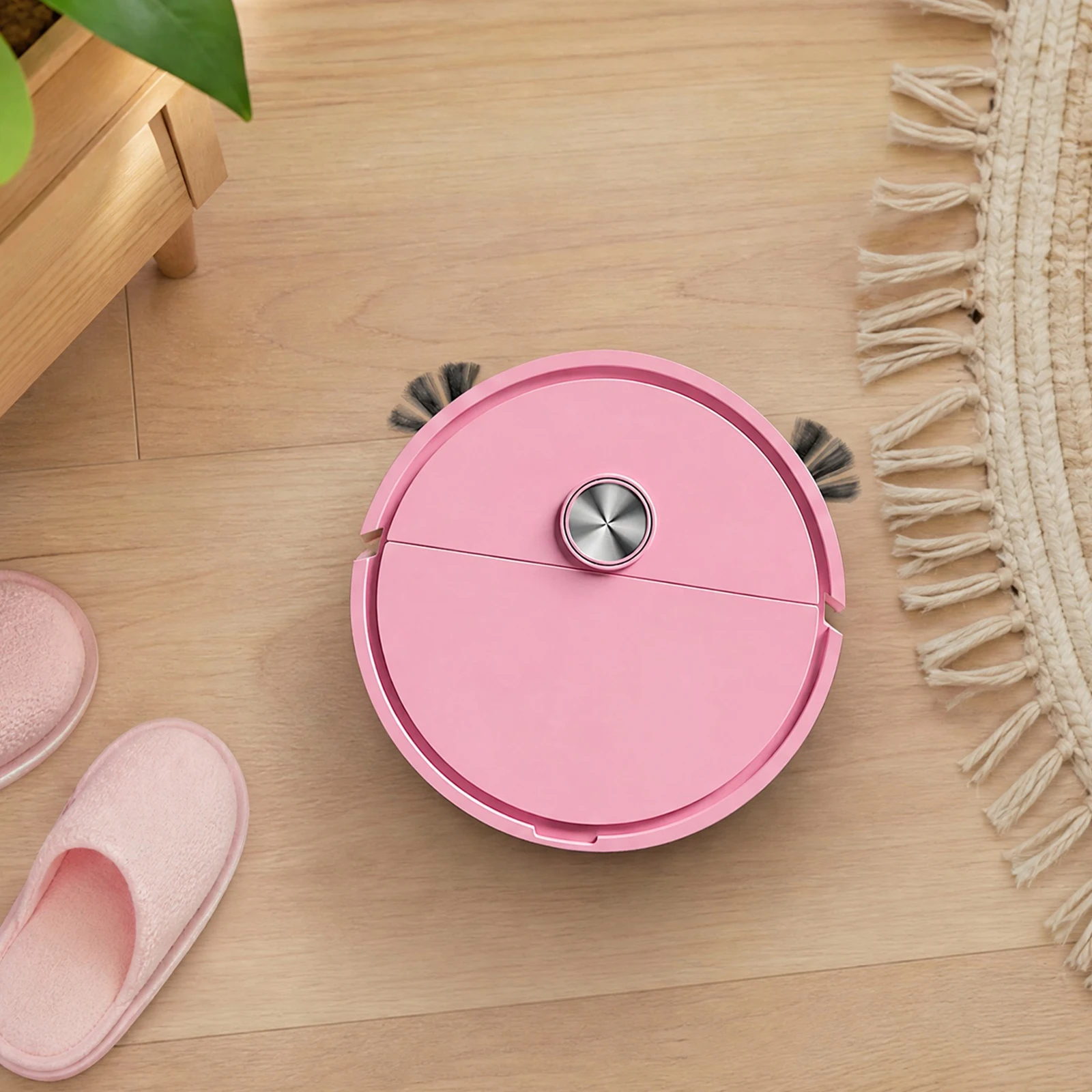 Mini aspirateur robot 3 en 1, machine de nettoyage intelligente avec évitement automatique des obstacles, facile à utiliser pour les poils d'animaux, les sols durs et les tapis