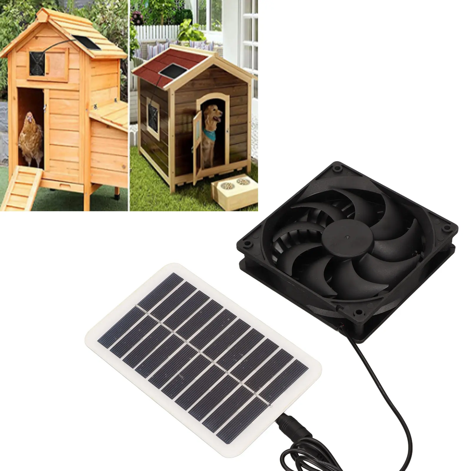 Ventilateur d'extraction de panneau d'énergie solaire 3W, économie d'énergie, élimination des odeurs, extracteur d'air Portable à énergie solaire pour maisons d'animaux domestiques, camping-car