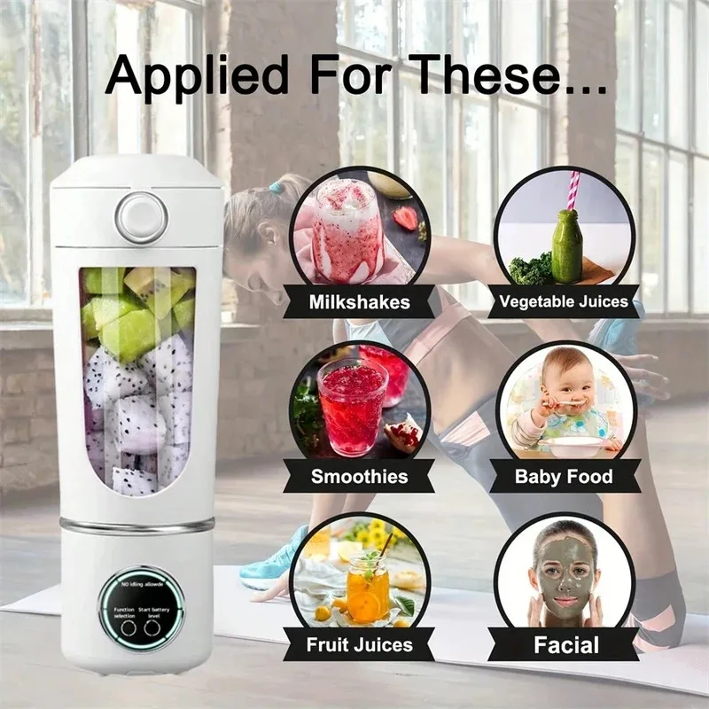 Nouveau mélangeur de jus Portable pour Shakes Smoothies 700ML plusieurs couleurs 12 lames mélange rapide 2 en 1