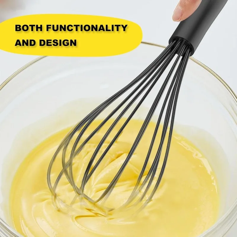 Ensemble de fouets en silicone - Fouet de cuisine de 8 pouces et 10