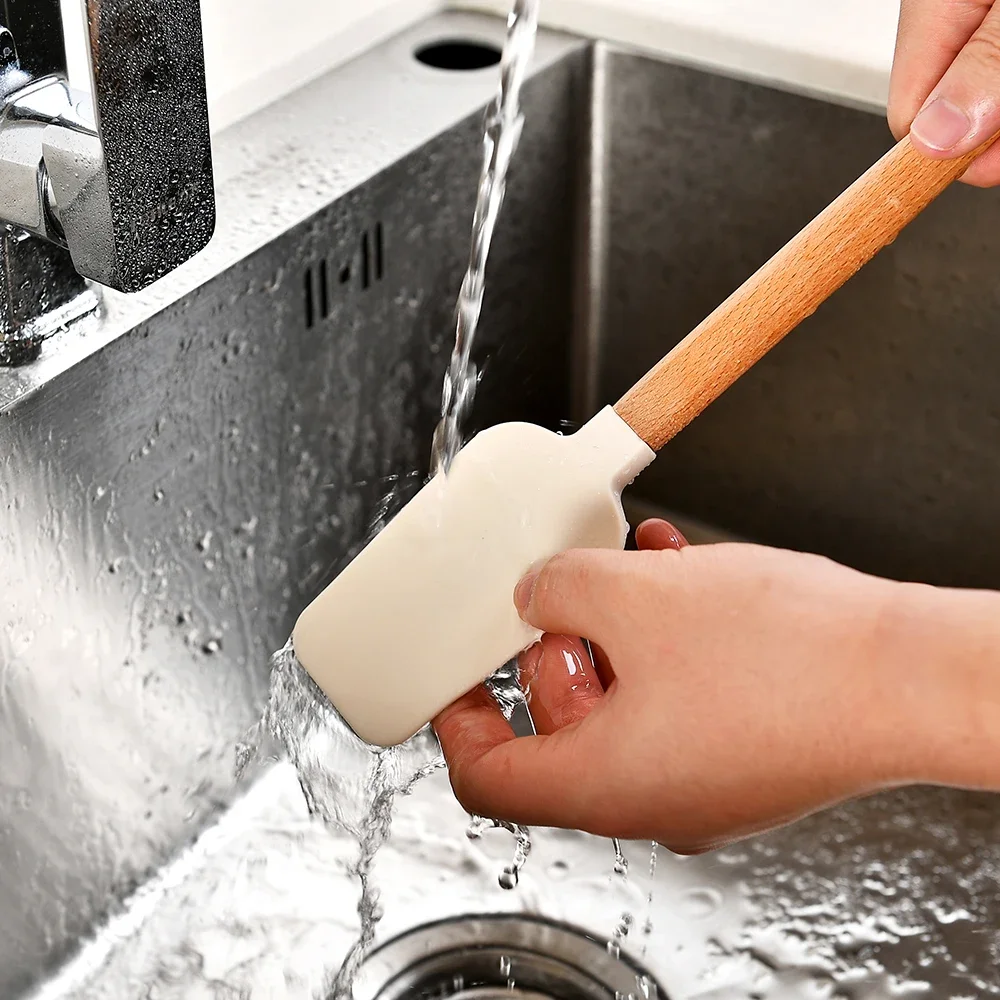 Spatule à crème en Silicone blanc
