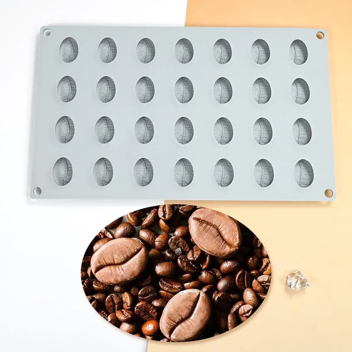 Moule en silicone en forme de grains de café pour gâteaux