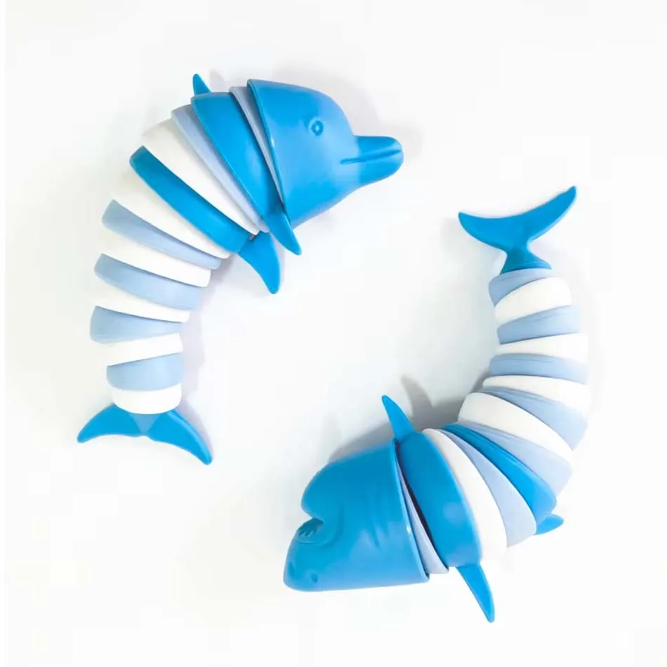 Nouveau Jouet Sensoriel Articulé 3D Requin Dauphin Bleu 2026 pour Enfants – Amusant, Décompression Créative, Soulagement du Stress
