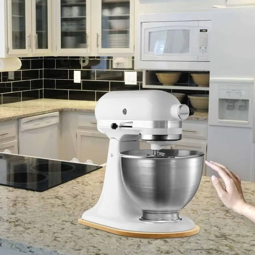 Tapis de déplacement en bambou pour robot culinaire avec 4 glissières