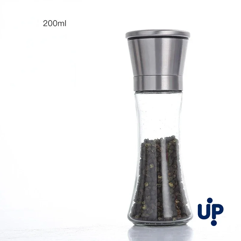 Moulin à poivre 180/200 ml en acier inoxydable avec bouteille en verre