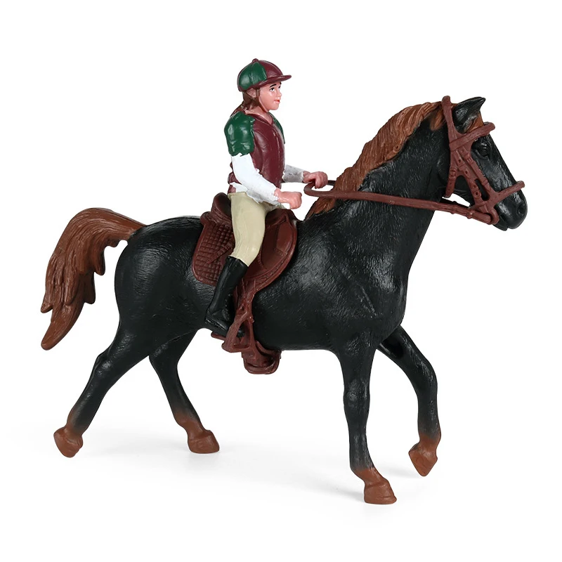 Figurines de simulation d'animaux, modèles de courses de chevaux, figurines d'action et jouets, collection solide, poupées, jouets éducatifs pour enfants, cadeau