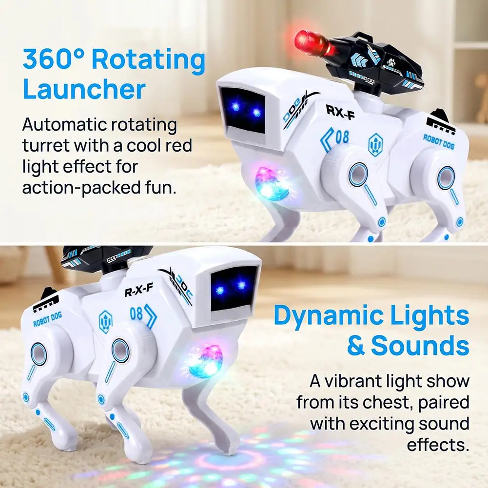 Jouet robot chien électrique pour enfants, animal de compagnie électronique bionique avec effets sonores et lumineux, chiot robot interactif éducatif
