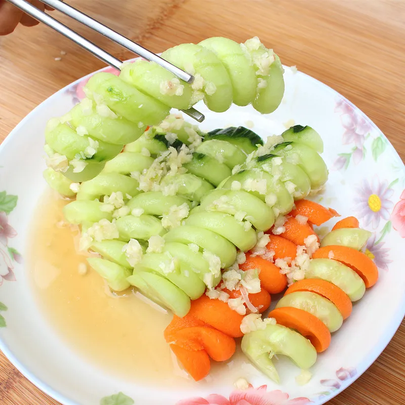 Légumes spirale couteau pomme de terre carotte concombre salade hachoir vis trancheuse coupe spiralizer cuisine accessoires four