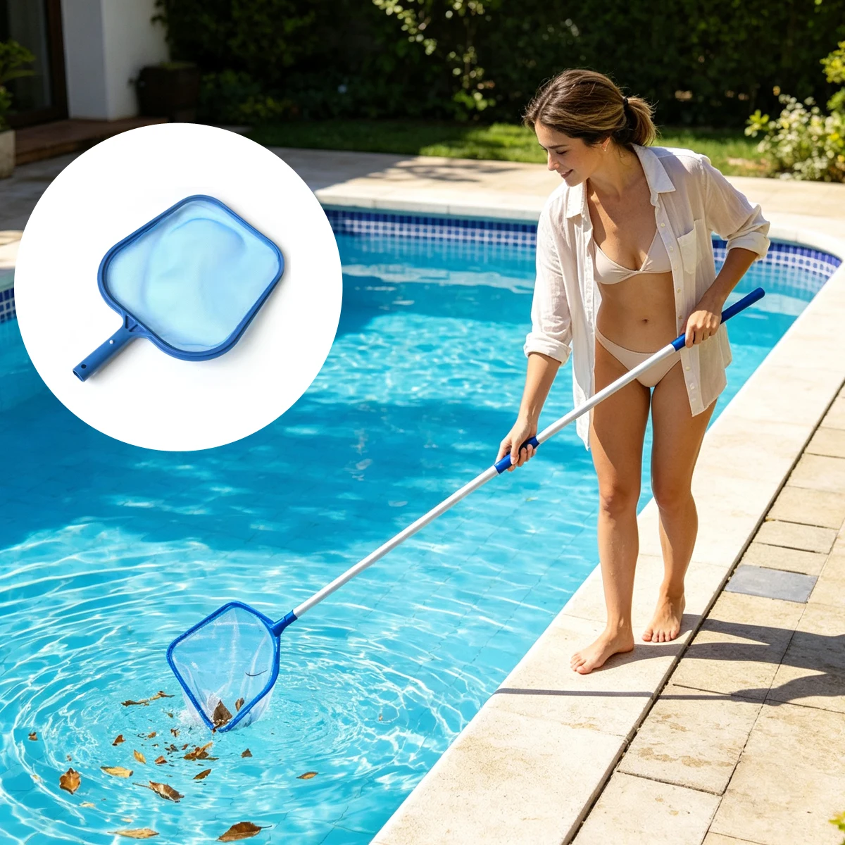 Épuisette à feuilles pour piscine, outil de nettoyage, aspirateur robot flottant pour piscines hors sol, kit de nettoyage pour piscines, nouveauté
