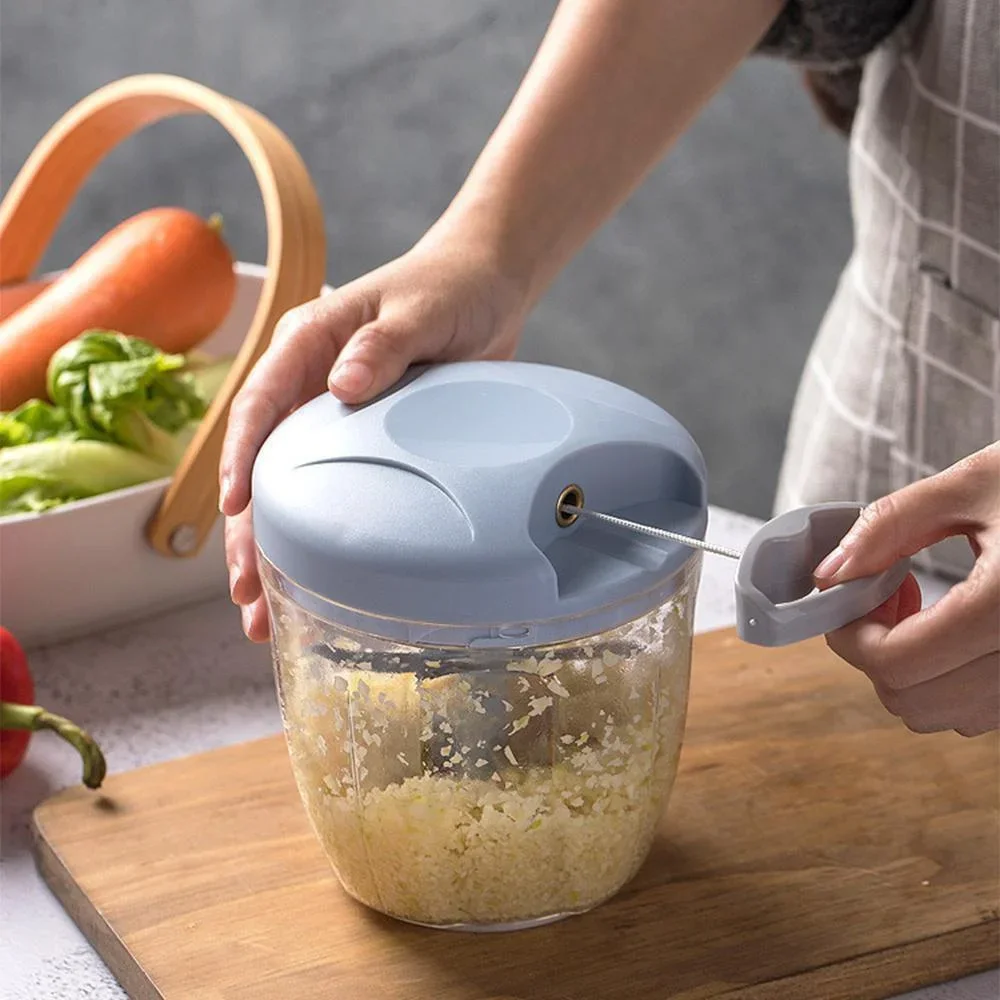 Hachoir à ail coupe-main-rocesseur alimentaire à ficelle à tirer à la main