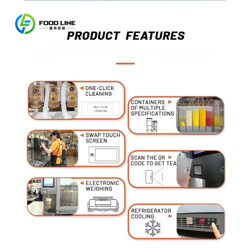 Machine à Bubble Tea Intelligente Entièrement Automatique 1100W Personnalisée pour Usine – Équipement et Fournitures pour Magasin de Thé au Lait et Boba
