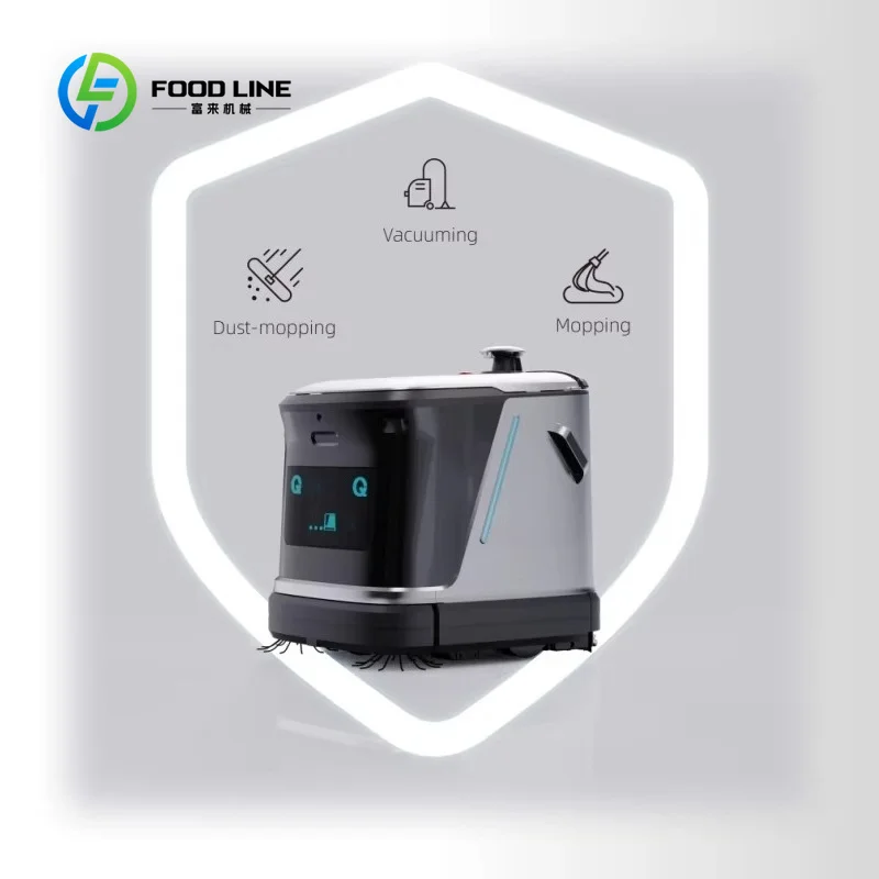 Robot de nettoyage personnalisé avec grand réservoir d'eau, large largeur de travail, lavage à l'eau froide pour sols et vitres, nettoyage multi-surfaces.