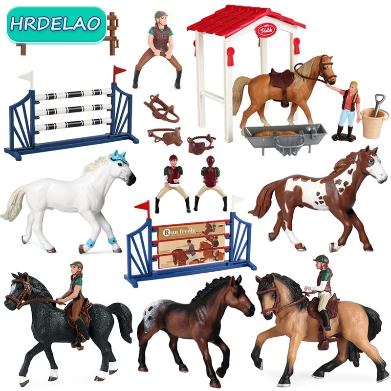 Animaux de ferme cheval modèle Action Appaloosa Harvard Hannover Clydesdale quartier arabe cheval figurines jouets équestres pour les enfants