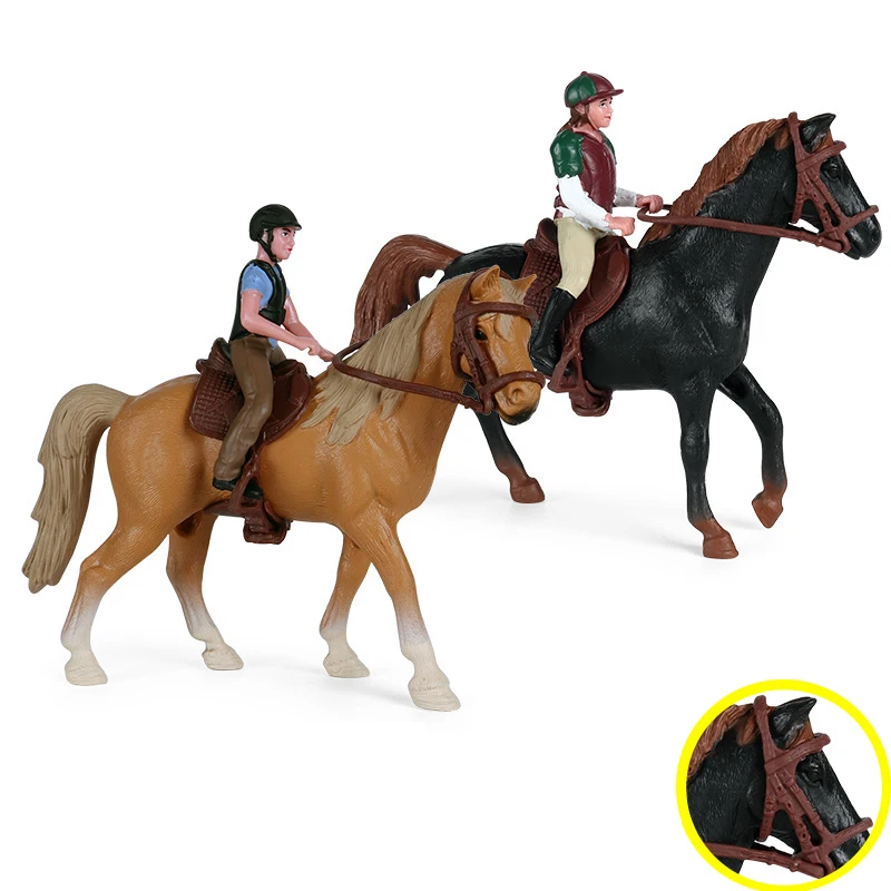 Figurines de simulation d'animaux, modèles de courses de chevaux, figurines d'action et jouets, collection solide, poupées, jouets éducatifs pour enfants, cadeau