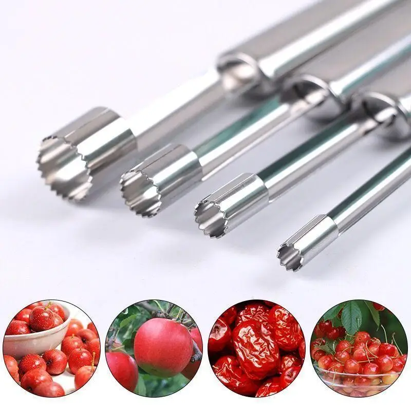 Lot de 4 dénoyauteurs de fruits en acier inoxydable