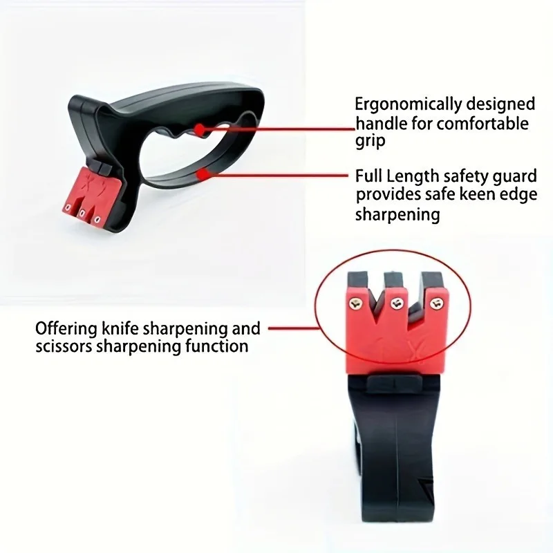 Affûteur de couteaux et de ciseaux multifonctions ergonomiques légers