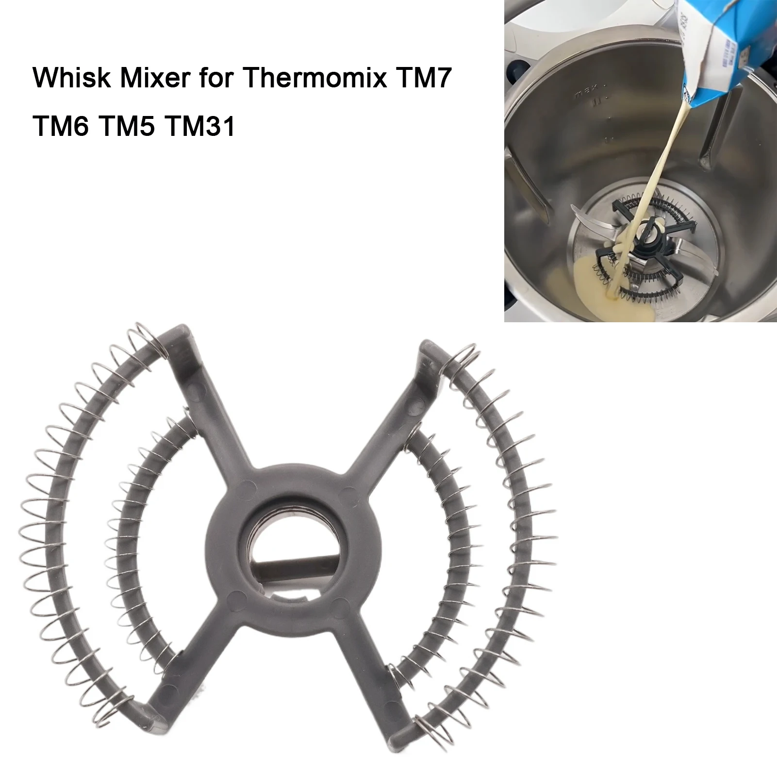 Fouet mélangeur pour Thermomix TM7, mousseur à lait TM6 TM5 TM31 universel