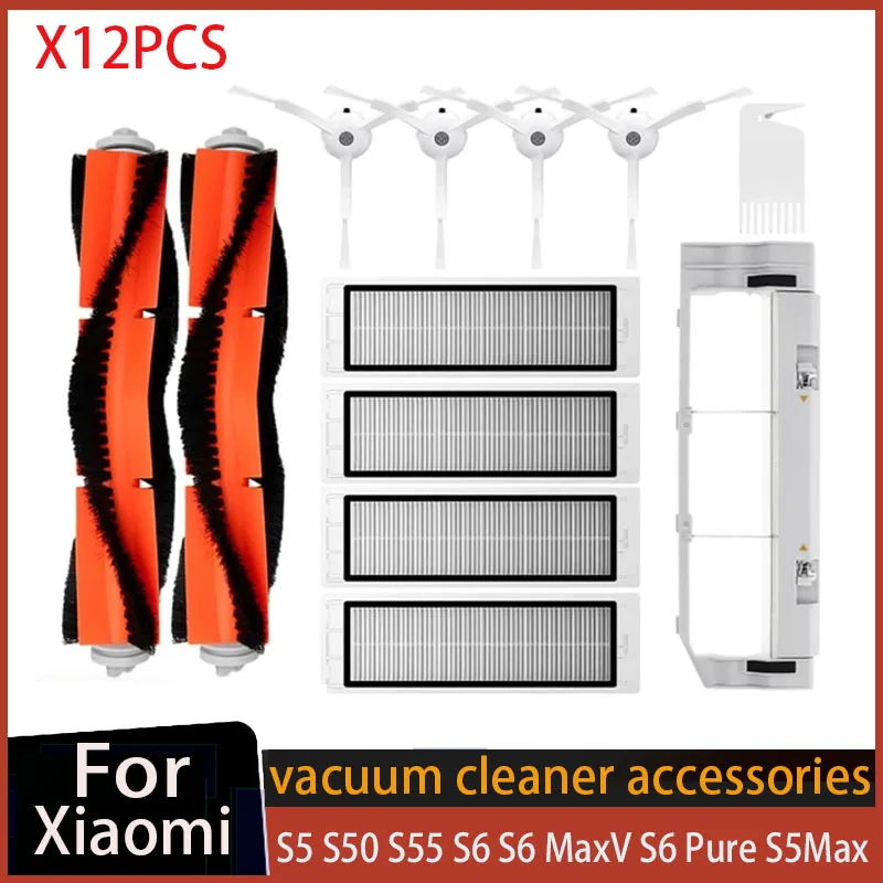 Pour Xiaomi Roborock S5 S502-00 S502-02 S5 Max Dock MaxV Dock Pure E4 E5 Robot Aspirateur Pièce De Rechange Brosse Latérale Principale Filtre Vadrouille
