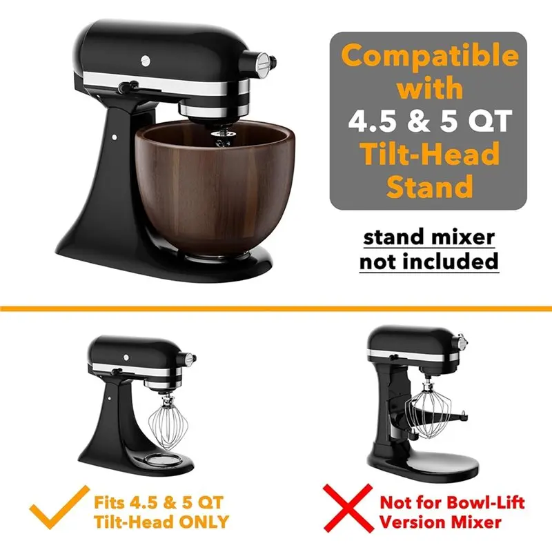 Support en bois d'acacia pour bols mélangeurs - Pour KitchenAid 4