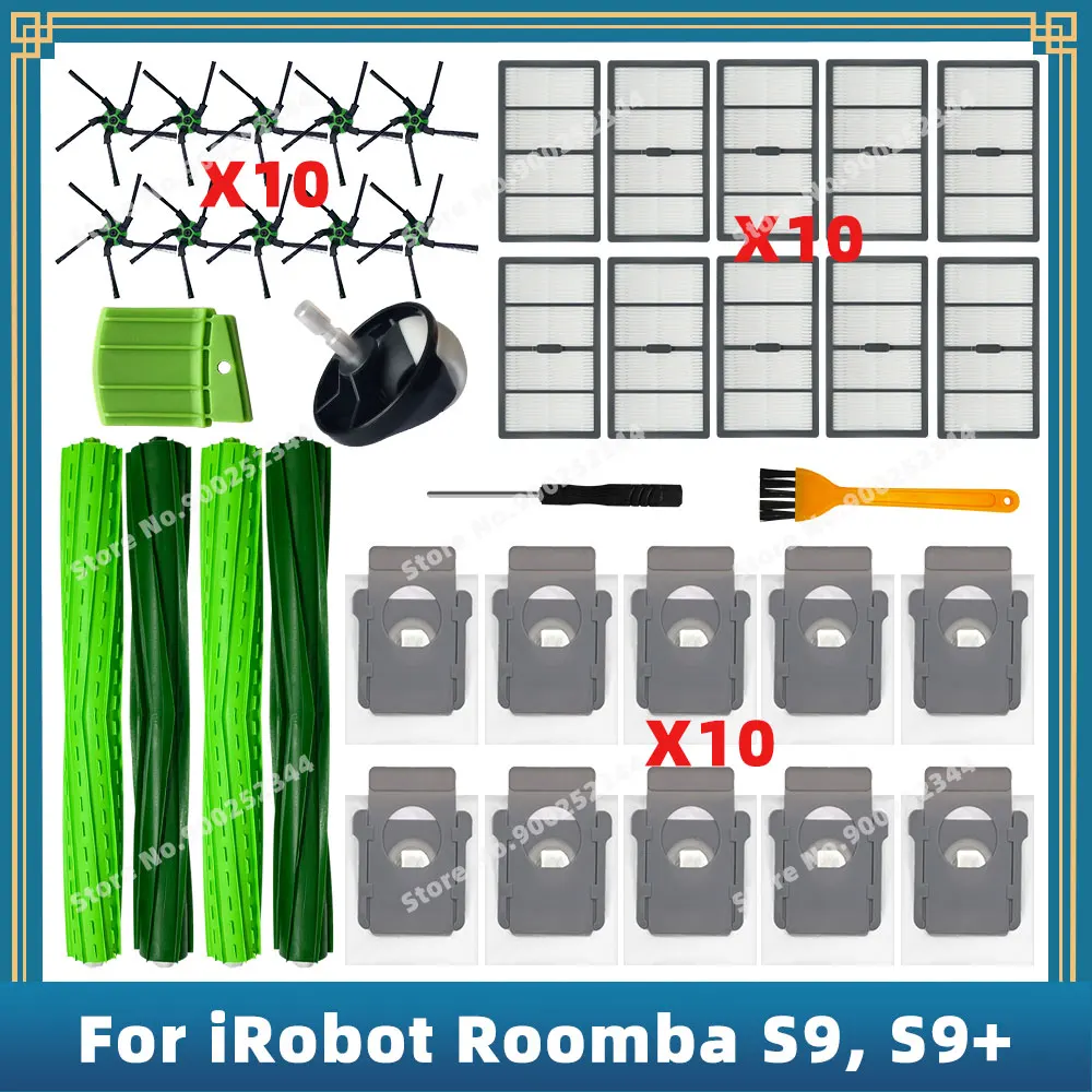 Pièces de rechange pour iRobot Roomba S9 9150 / S9+ Plus 9550, accessoires, brosse latérale principale, filtre Hepa, sac à poussière