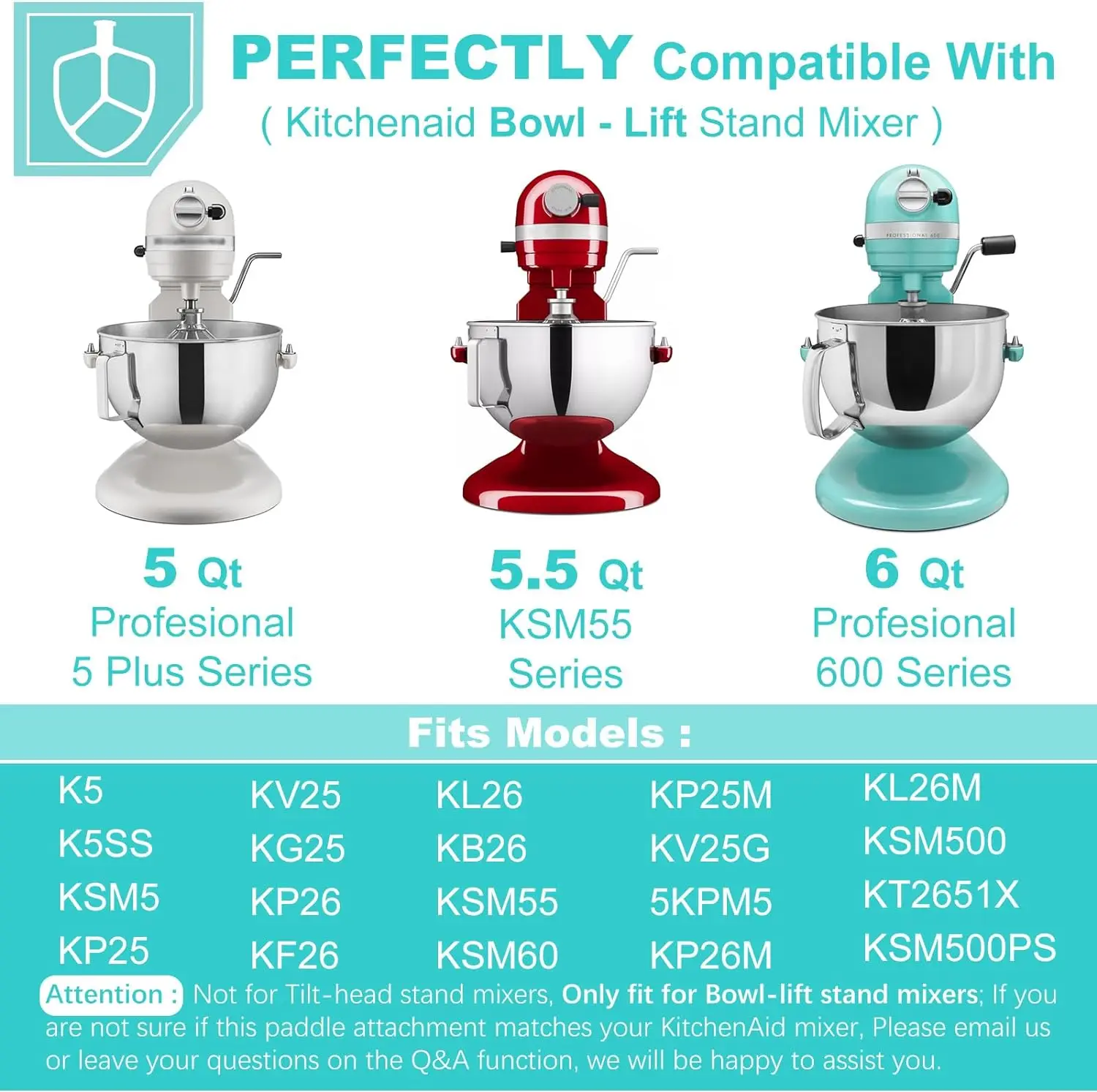 KitchenAid-Batteur plat en acier inoxydable poli