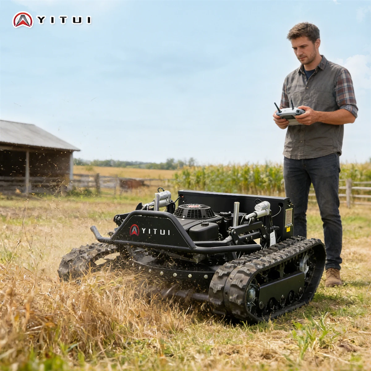 Tondeuse à gazon tout-terrain autopropulsée télécommandée pour usage domestique, jardin et pelouse, petite taille, sur mesure