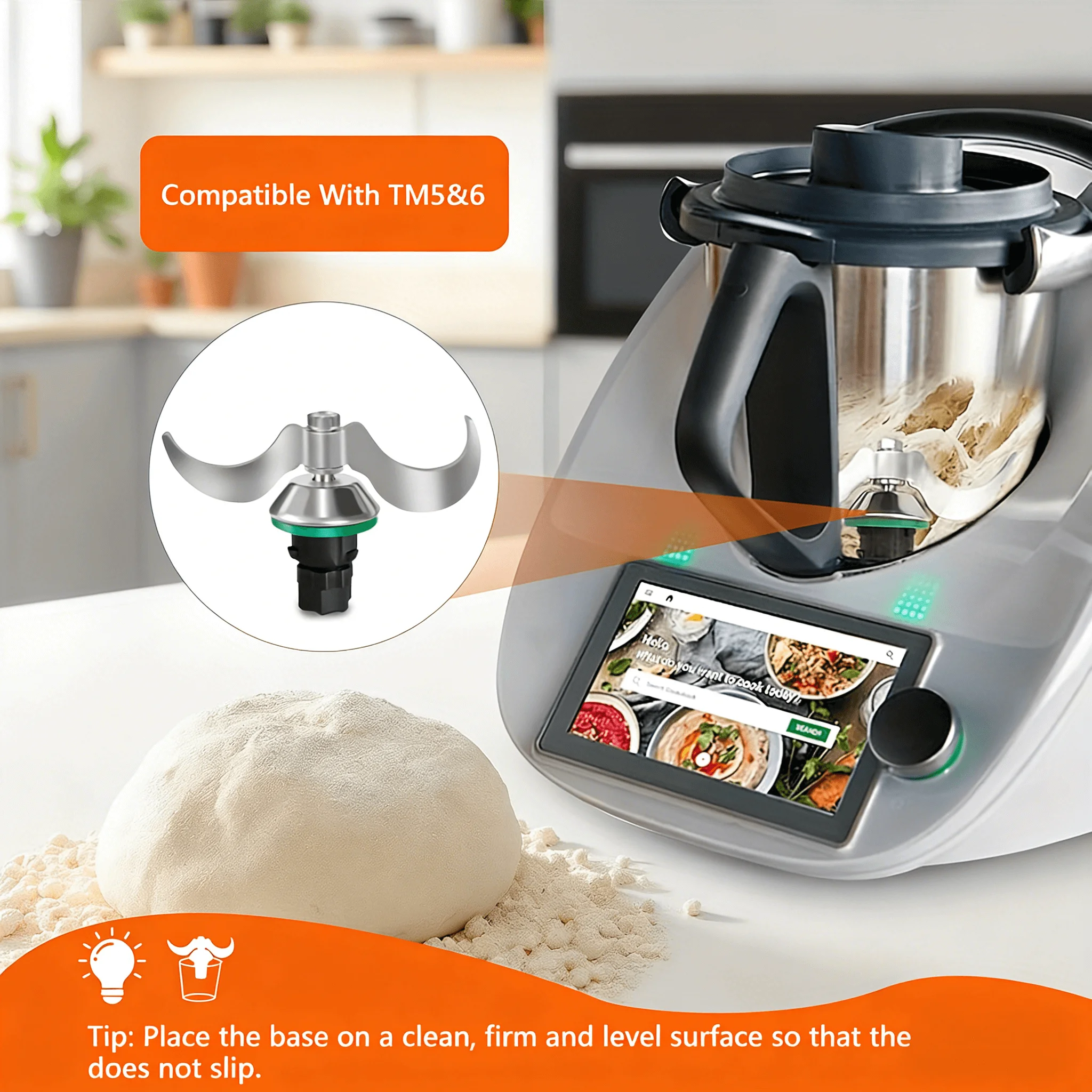 Lame de pétrissage de pâte en acier inoxydable pour Thermomix TM5 TM6 TM7