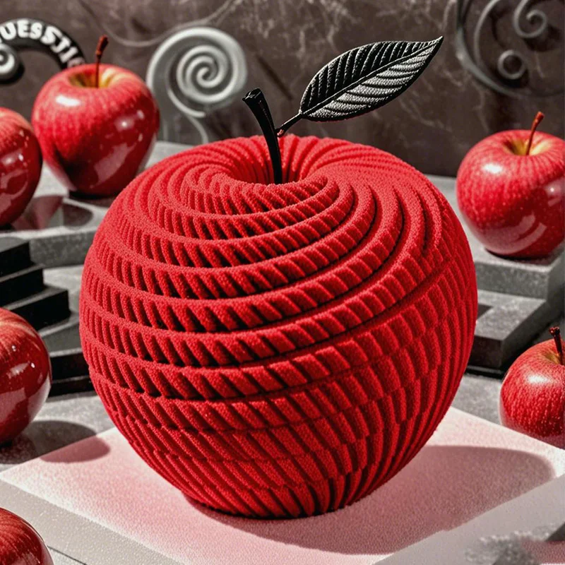 Moule à gâteau en Mousse de pomme en spirale, en Silicone, pâtisserie française, chocolat, noël, saint-valentin, vacances