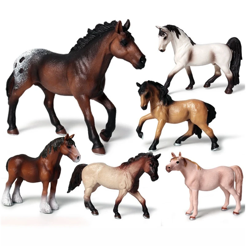Cheval Miniature Cowboy goujon ferme Stable cavalier figurines d'action modèle Animal Appaloosa Harvard Hannover Clydesdale quart de cheval