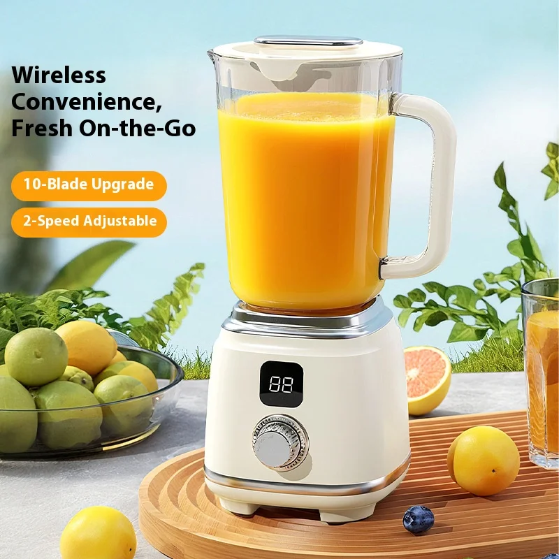 Nouveau Blender Domestique 10 Lames 3000mAH Multifonctionnel Extracteur de Jus Broyeur de Glace Taux de Extraction Élevé Outils de Cuisine