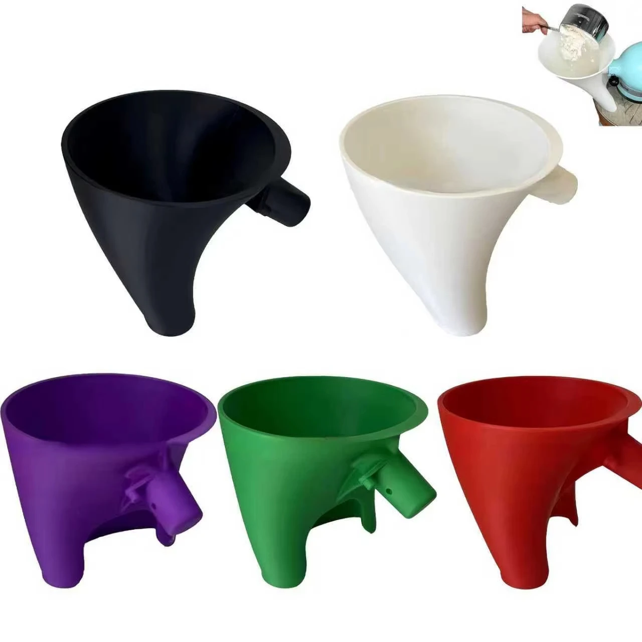 Entonnoir à farine KitchenAid pour blender Artisan KSM150 5 : large ouverture pour un versement facile et sans