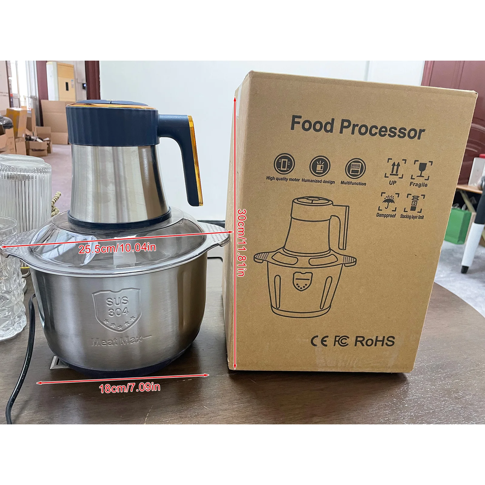 Hachoir à viande électrique 5L 500W, robot culinaire, hachoir à viande en acier inoxydable pour la maison et les restaurants