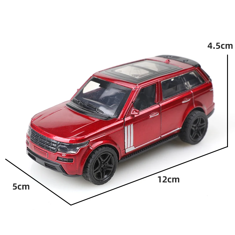 (Bagged) Réplique de modèle de voiture jouet moulé sous pression Range Rover à l'échelle 1/36, trois portes qui peuvent être ouvertes, fonction de retrait, jouet pour garçon.