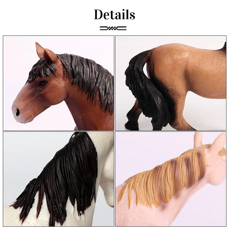 Cheval Miniature Cowboy goujon ferme Stable cavalier figurines d'action modèle Animal Appaloosa Harvard Hannover Clydesdale quart de cheval