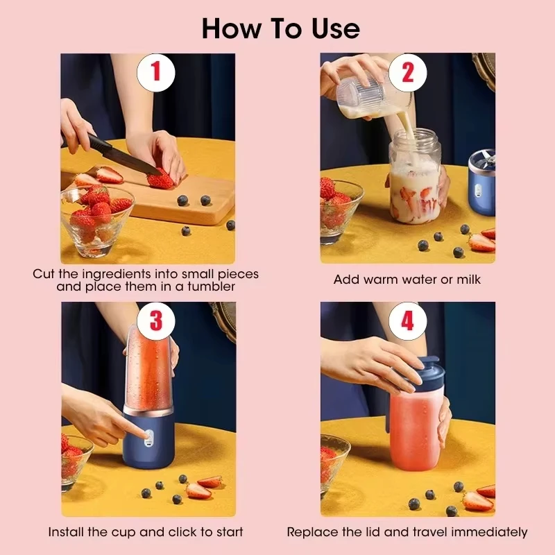 Mixeur portable pour jus de fruits