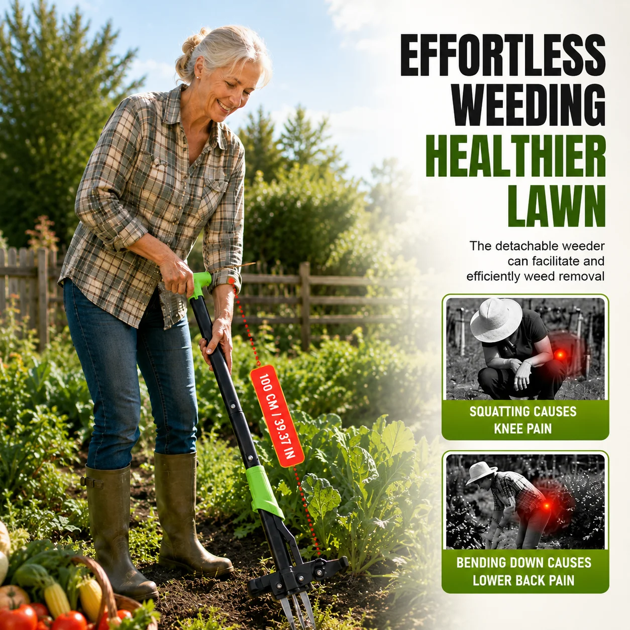 Désherbeur manuel à long manche, extracteur de racines, désherbeur de jardin à commande au pied, outil de désherbage de jardin, économiseur de travail