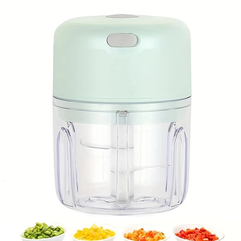 Hachoir à ail et viande rechargeable mini 250 ml 2027 – Durable et robuste, idéal pour écraser l'ail, les piments, les oignons et hacher la viande