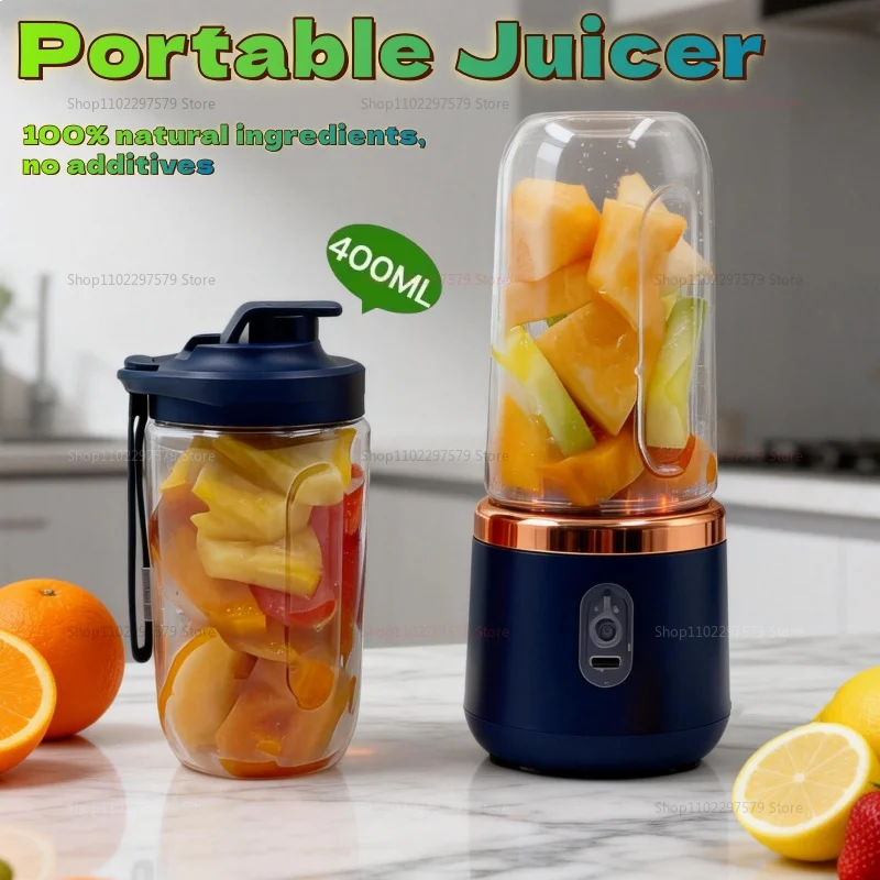 Blender portable à double gobelet, presse-agrumes USB, mixeur de fruits pour smoothies, milkshakes et jus, robot culinaire compact, presse-agrumes