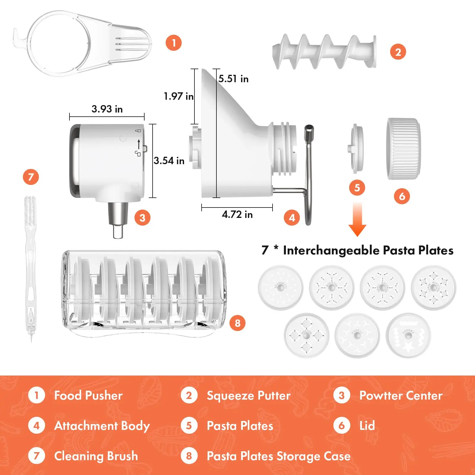 Gvode Fixation de presse à pâtes pour mélangeurs sur socle KitchenAid 7 plaques interchangeables accessoires