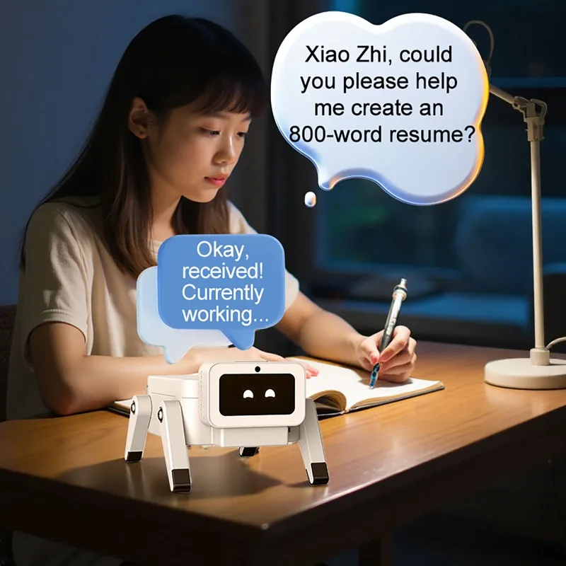 Xiaozhi AI Robot Dog, Contrôle Vocal, Conversation, Intelligence Artificielle Bionique, Chat, Deepseek, Bean Bag, Animal de Compagnie Électronique de Bureau