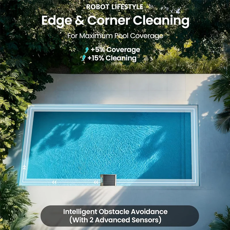 Robot Skimmer S002A, robot de piscine solaire sans fil avec batterie 5200mAh, autonomie de 20h, filtration de précision 220μm, panneau solaire 12W