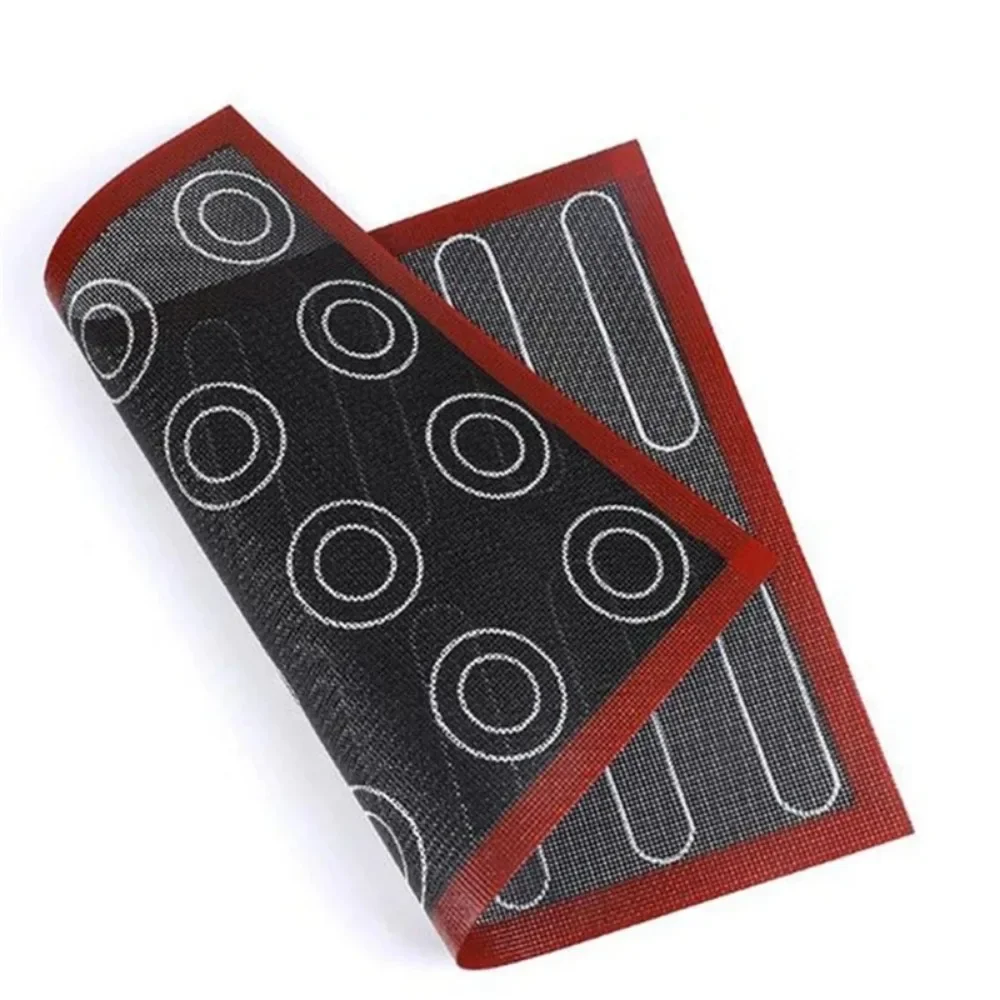 Tapis de cuisson antiadhésif en Silicone, 30x40cm, impression double face dans un macaron, feuille perforée pour four à pâtisserie, gâteau