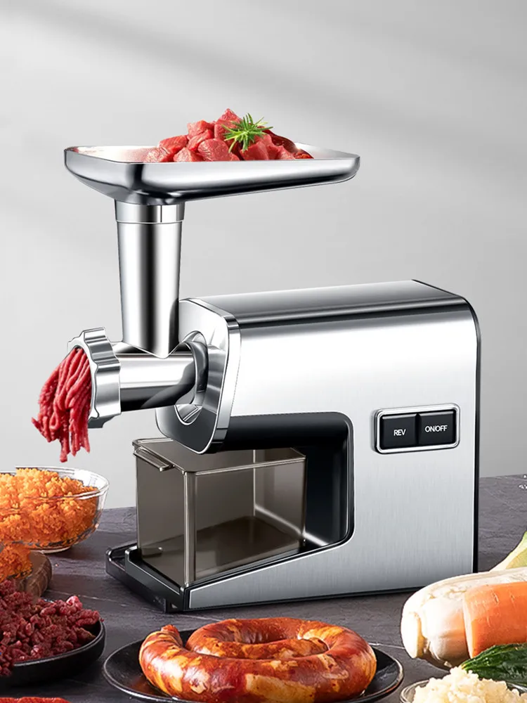 Hachoir à viande électrique professionnel – Hachoir et poussoir à saucisses en acier inoxydable pour la fabrication maison de viande séchée, facile à nettoyer