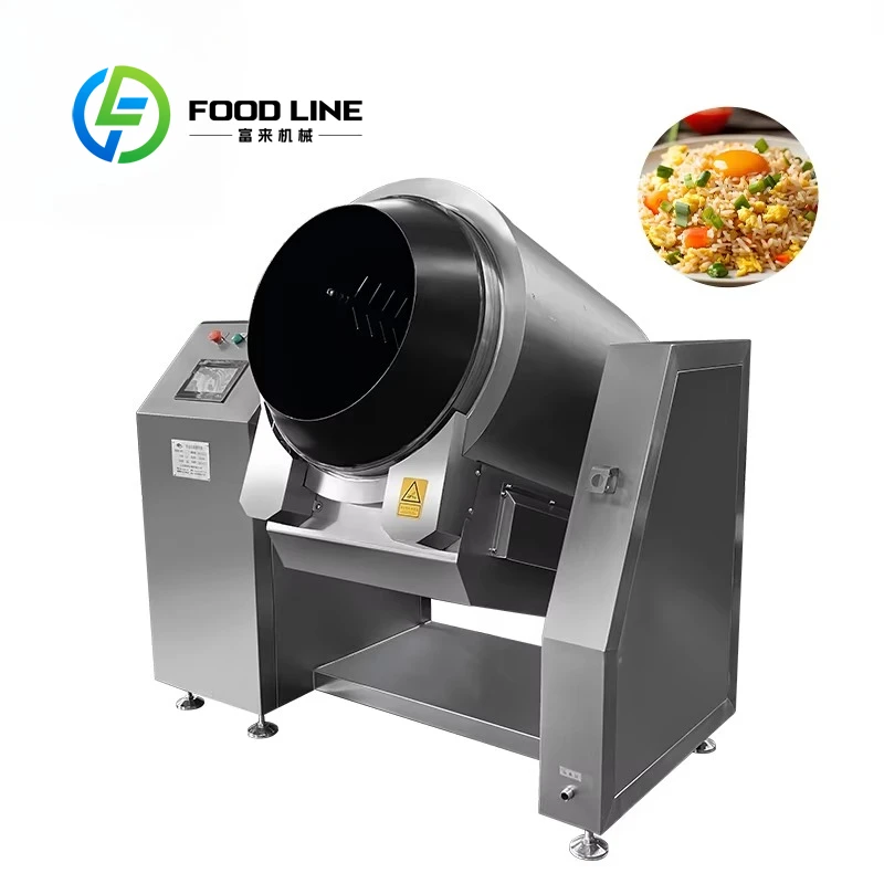 Wok de cuiseur de Robot de friture de tambour de gaz électrique entièrement automatique multifonction Intelligent personnalisé pour le riz frit