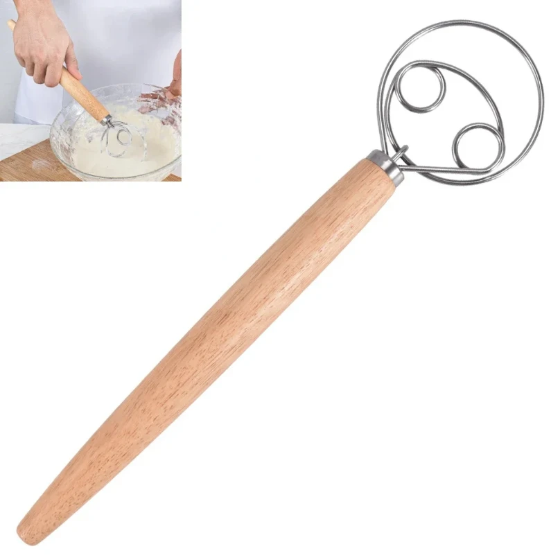 Grande main danois pâte fouet pain mélangeur en acier inoxydable gâteau pâtisserie