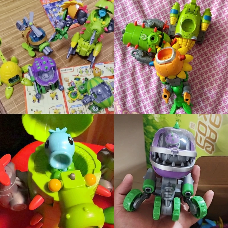 Figurines d'action Plants vs Zombies 2025, jouets robots méca 3 en 1 transformables, robot tournesol zombie combiné, déformation PVZ, cadeau