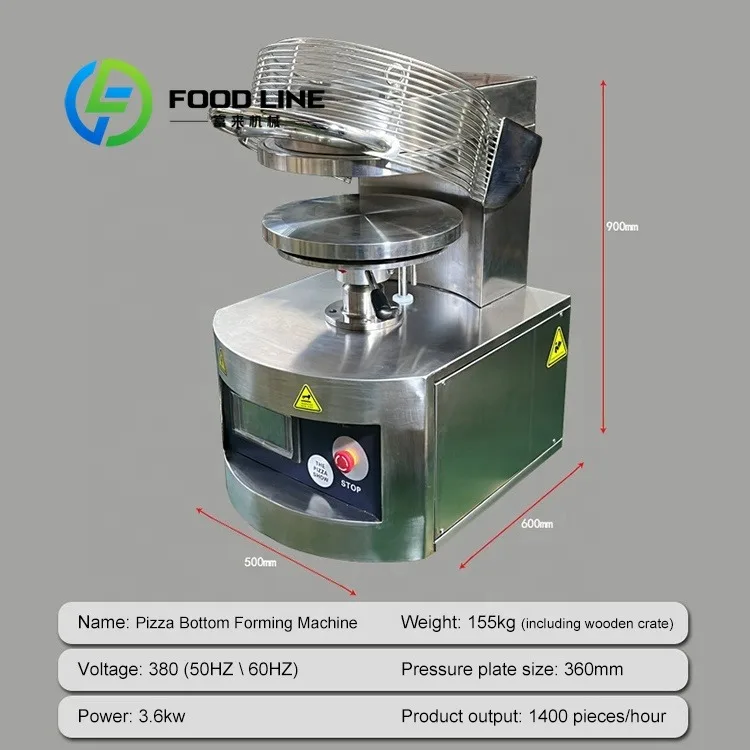 Machine automatique électrique pour la préparation de base de pizza ronde