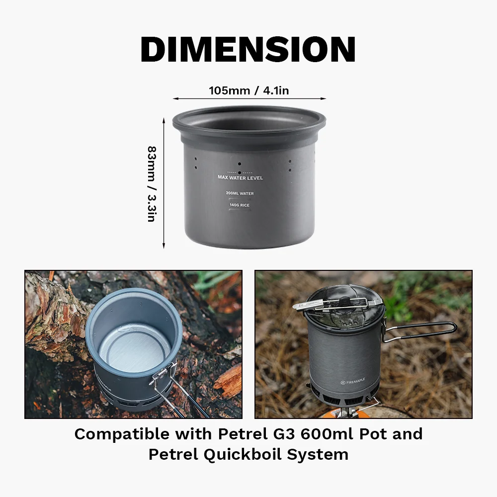 Cuiseur à riz à Micro pression en forme d'érable à feu, tasse de cuisson Portable ultralégère pour Pot G3, 300ml, ustensiles de cuisine pour Camping et randonnée